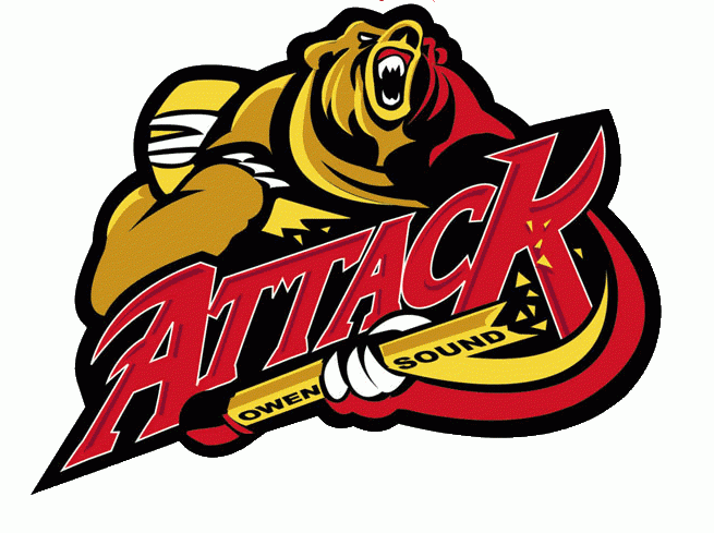Owen Sound Attack 2001 Unused Logo iron on transfers for clothing